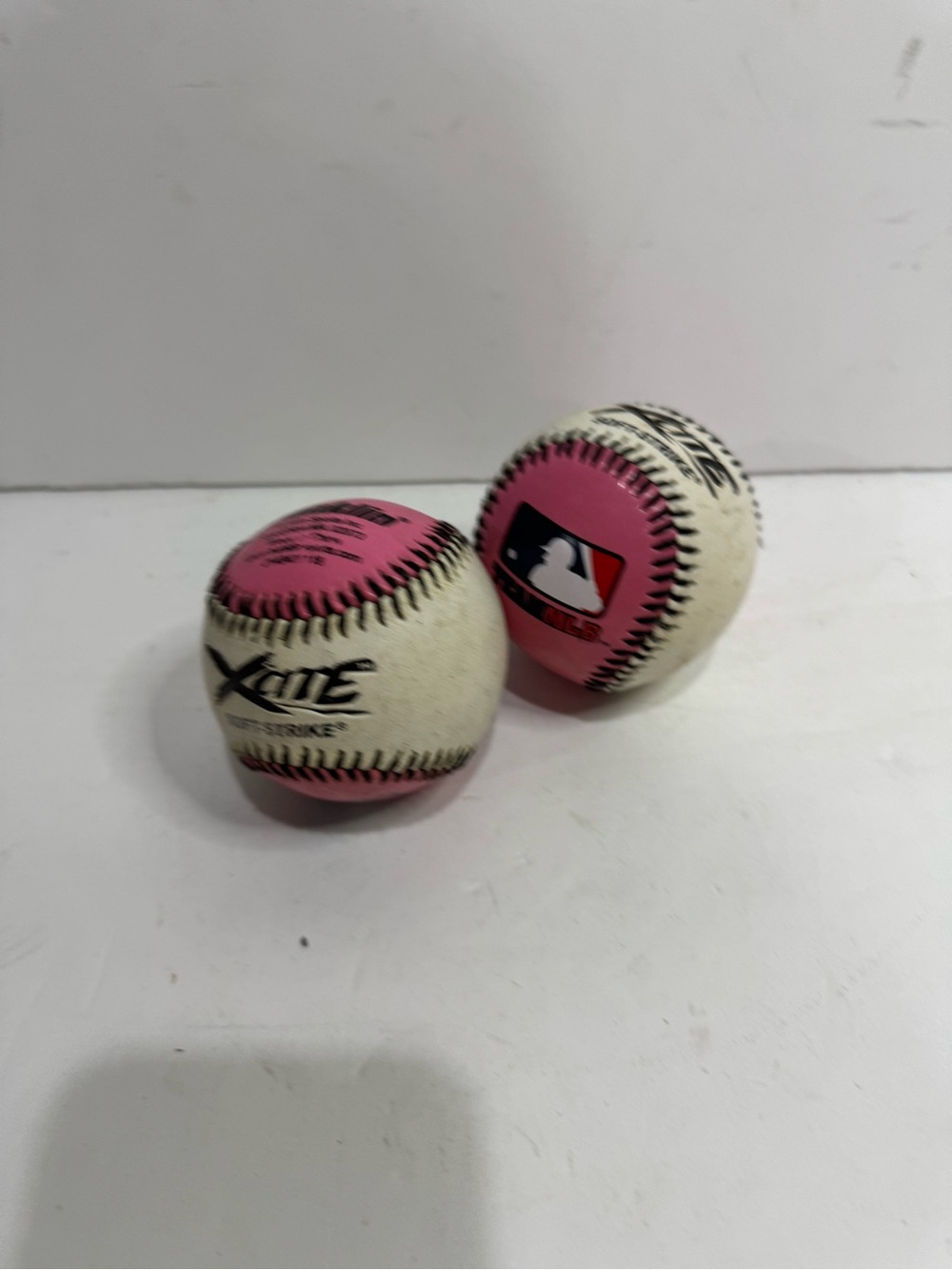 Set of 2 Pink Franklin Team MLB X-Act Soft-Strike Baseballs